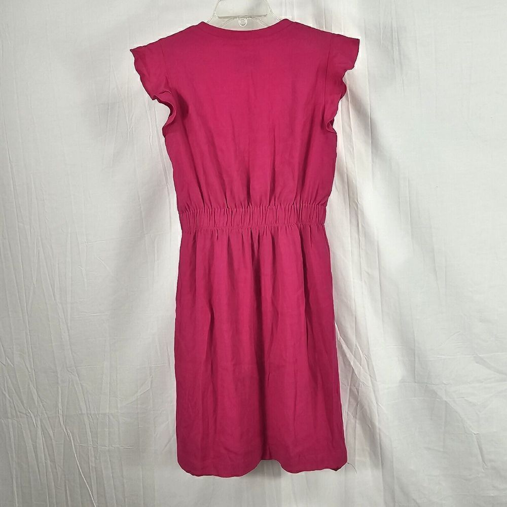 Kate Spade Fluid Crepe Frill Dress Bright Pink Size 0 - Picture 8 of 10